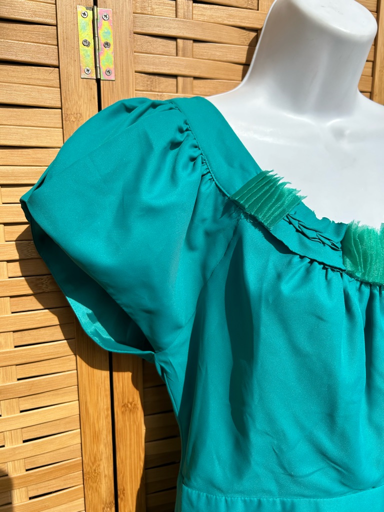 The Limited- Teal Puff-Sleeve Dress — image 4 of 8